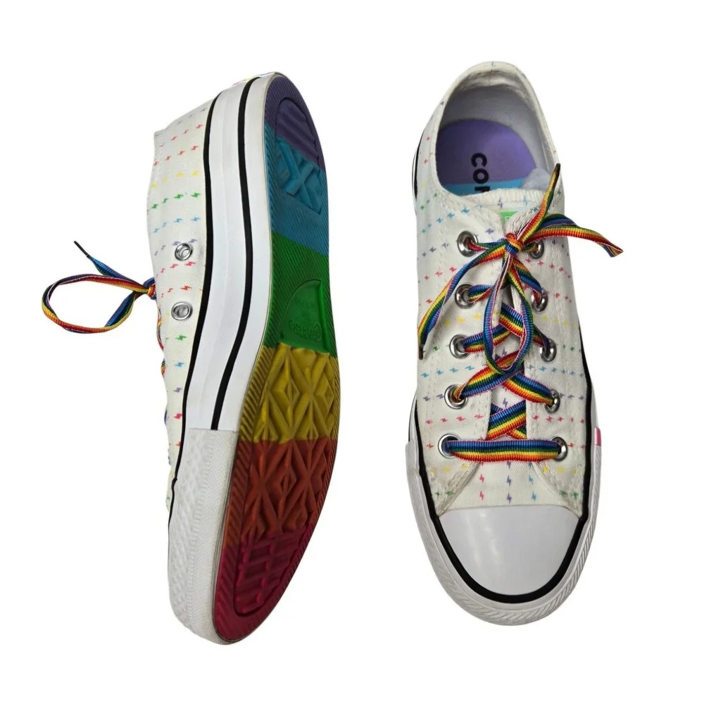 Converse Chuck Taylor All Star Ox Pride Pattern Rainbow Low Top Sneakers W6 M4